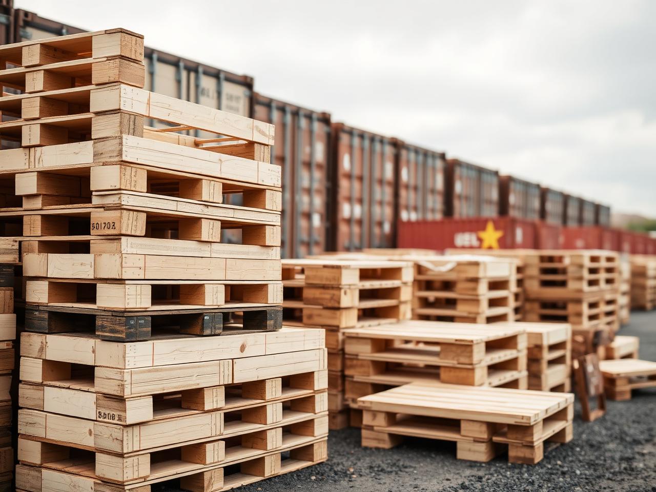Photograph illustrating ispm15 & export pallets