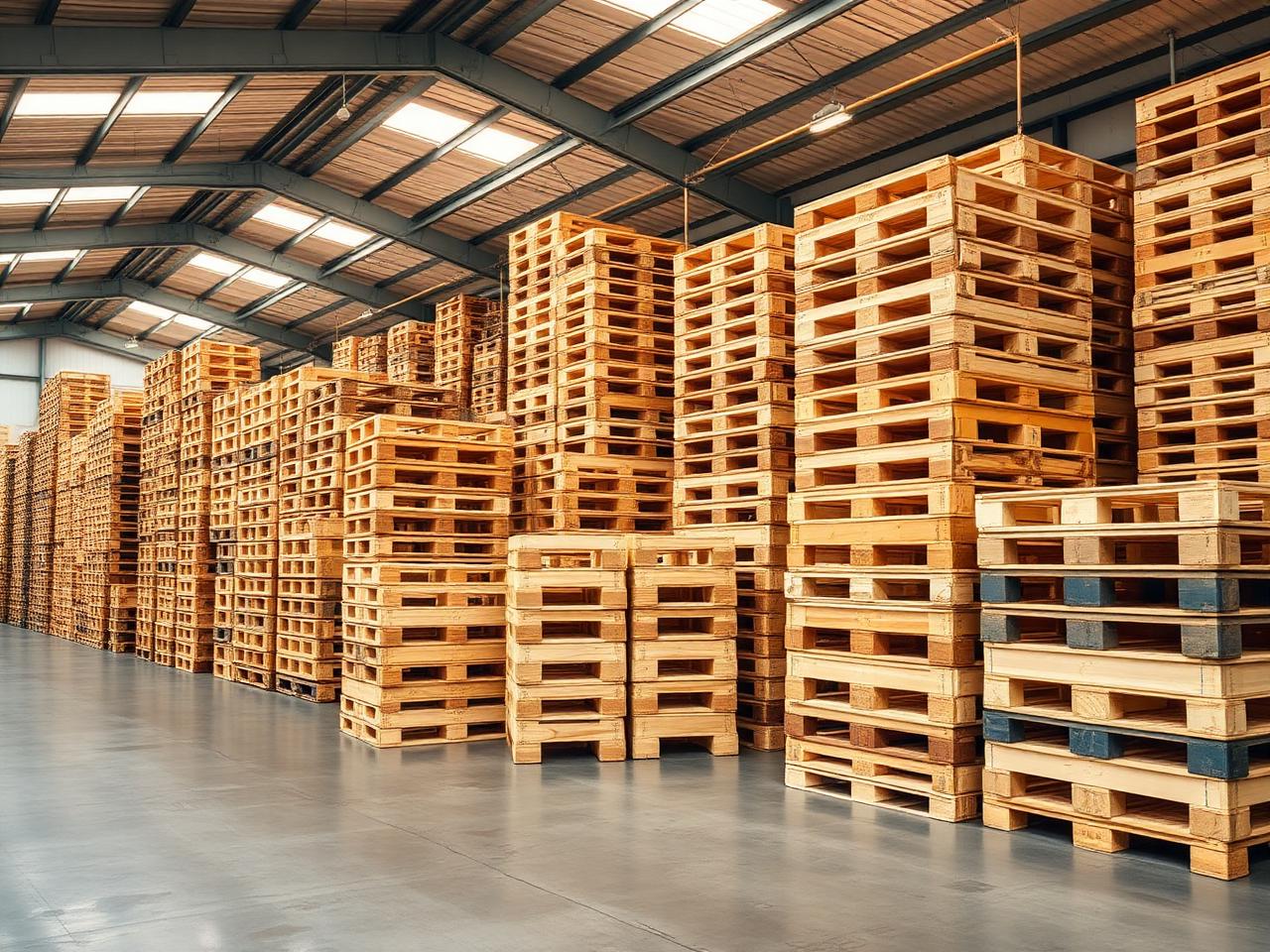 Photograph illustrating used wooden pallets